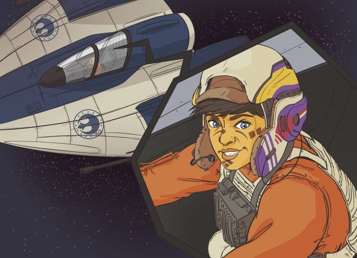 Fan art of Keo Venzee flying an A-Wing. Fan art of Keo Venzee flying an A-Wing.